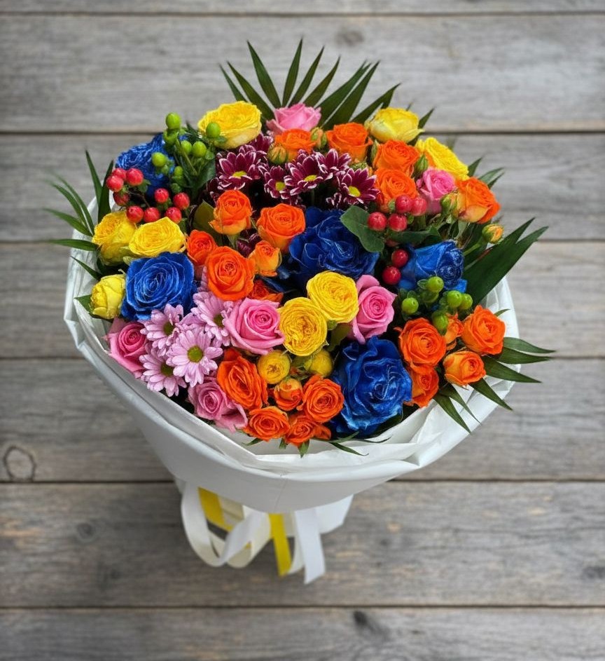 Букет цветов из: Розы и Хризантемы в Юрге