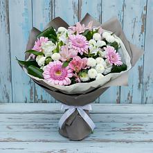 Букет цветов из:  Герберы, Альстромерии и Хризантемы в Юрге