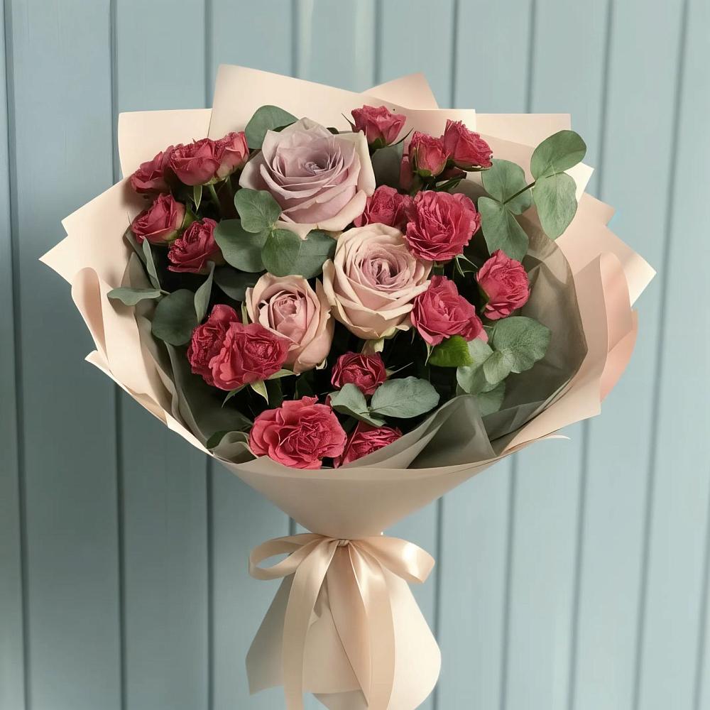 Букет цветов из: Гвоздики и Розы в Юрге