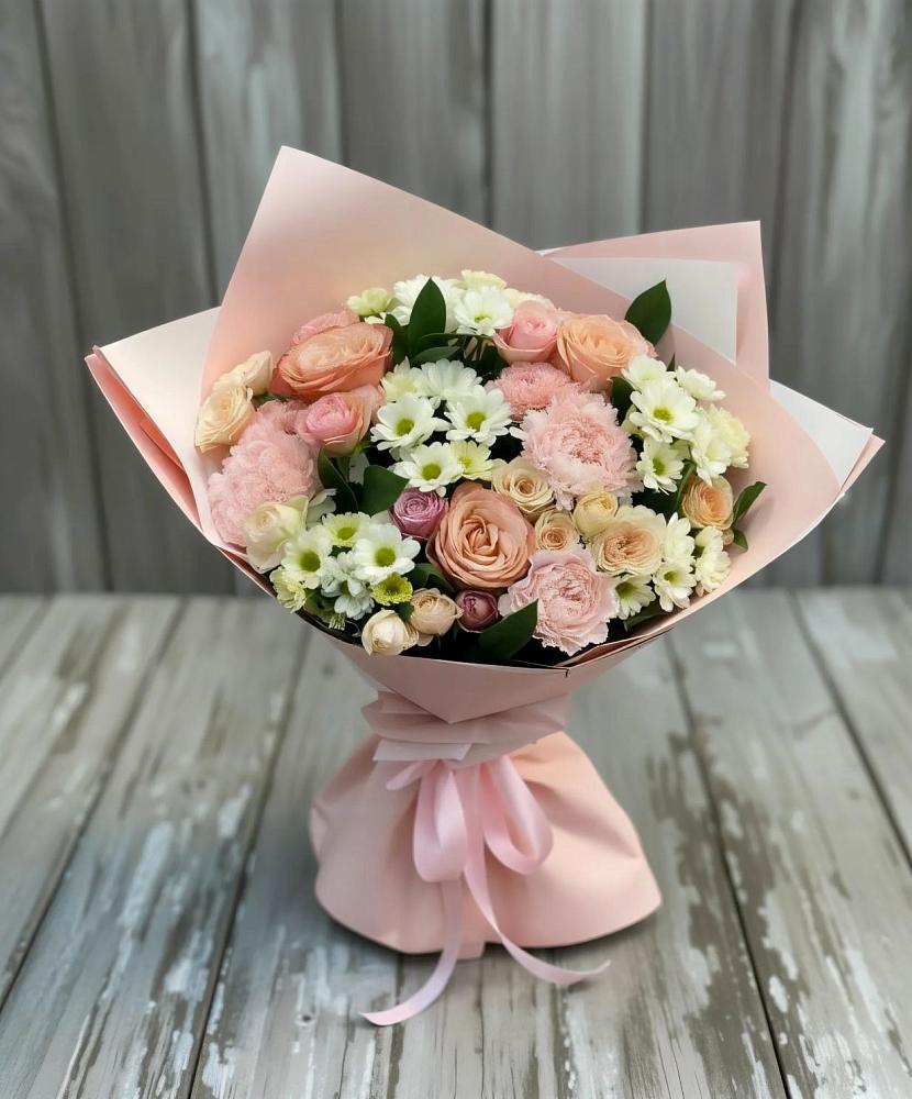 Букет цветов из: Гвоздики, Розы и Хризантемы в Юрге