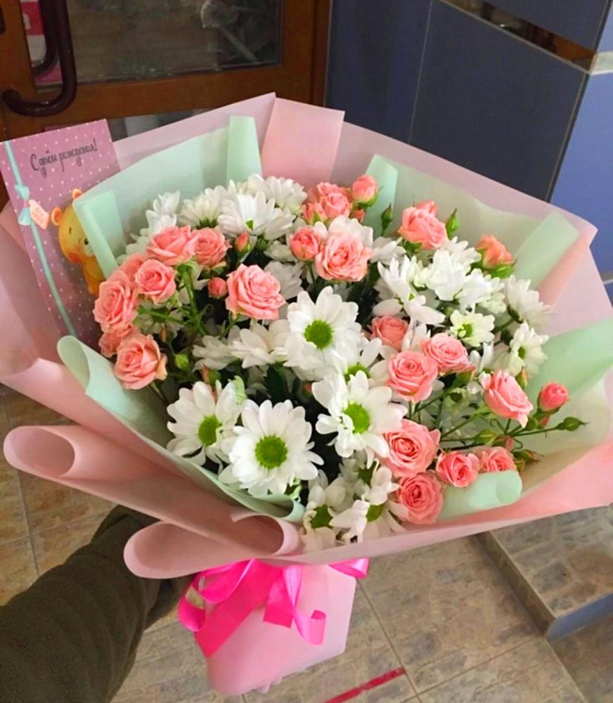 Букет цветов из: Розы и Хризантемы в Юрге