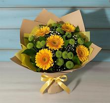 Букет цветов из:  Герберы и Хризантемы в Юрге