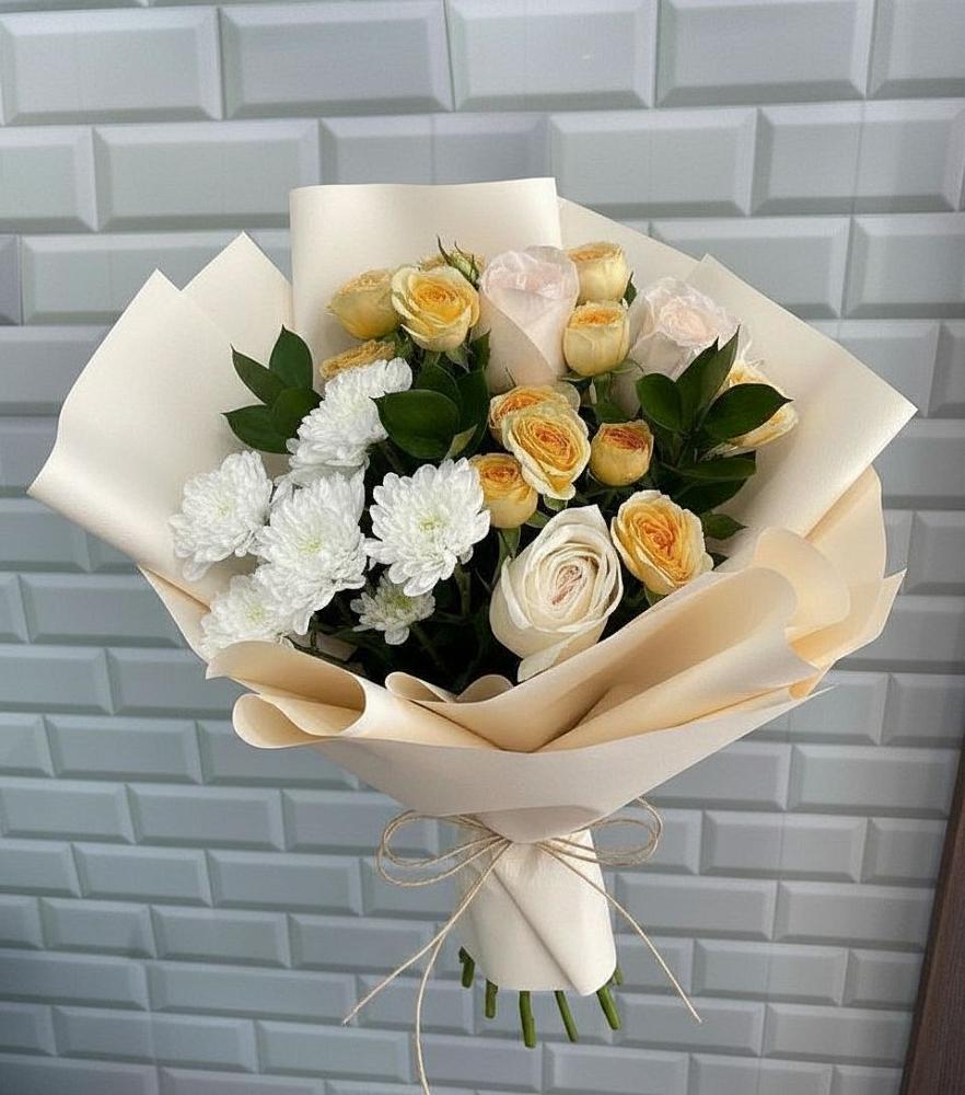 Букет цветов из: Розы и Хризантемы в Юрге