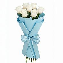 Букет 7 белых роз Проуд в Юрге