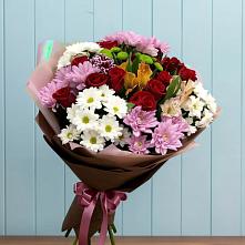 Букет цветов из:  Розы, Хризантемы и Альстромерии в Юрге