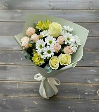 Букет цветов из:  Альстромерии, Розы и Хризантемы в Юрге