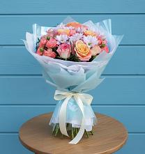 Букет цветов из:  Хризантемы и Розы в Юрге